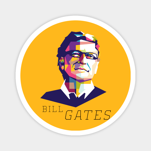 Bill Gates Colorful Geometric art Magnet by AwHM17